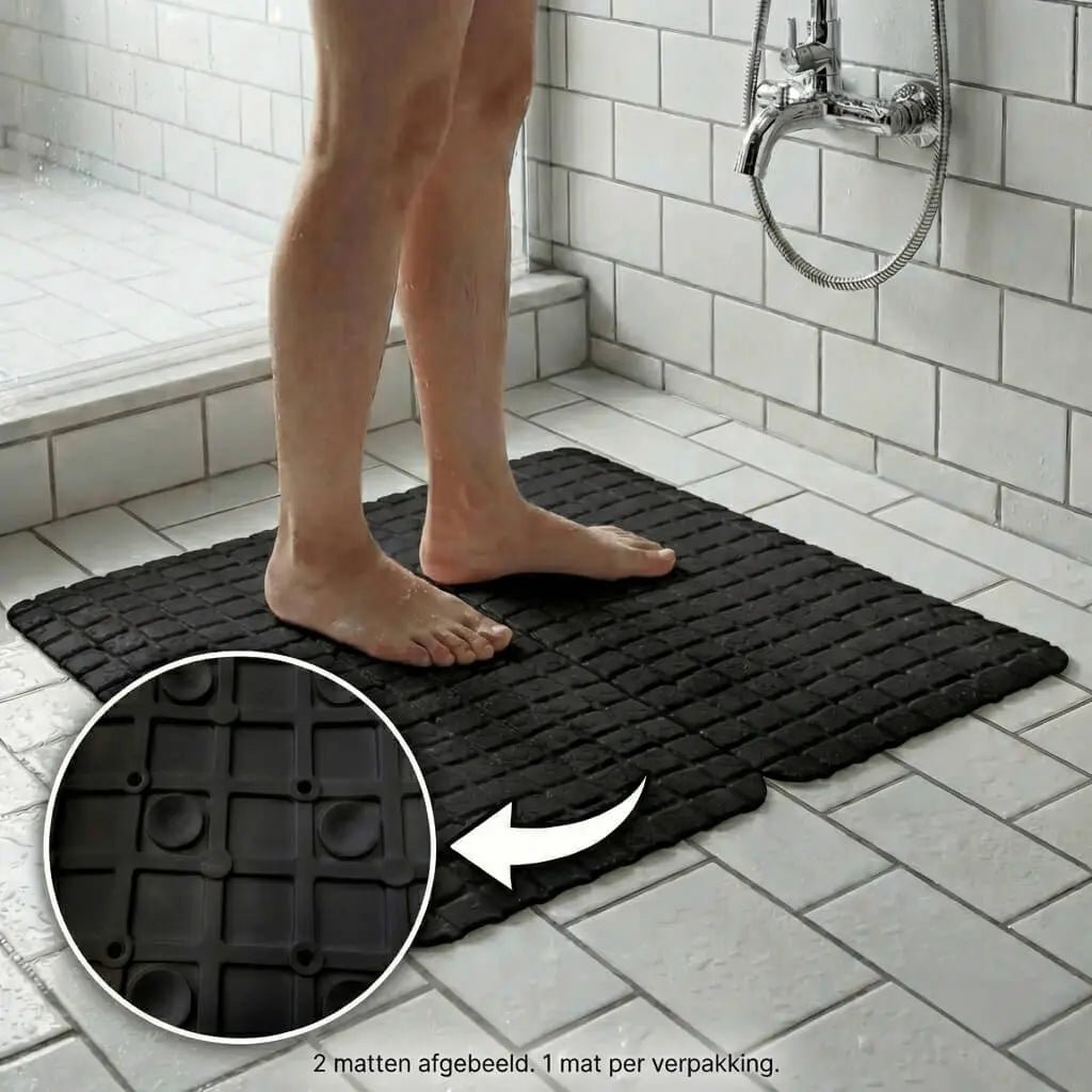 Antirutsch-Duschmatte mit Saugnäpfen in Schwarz