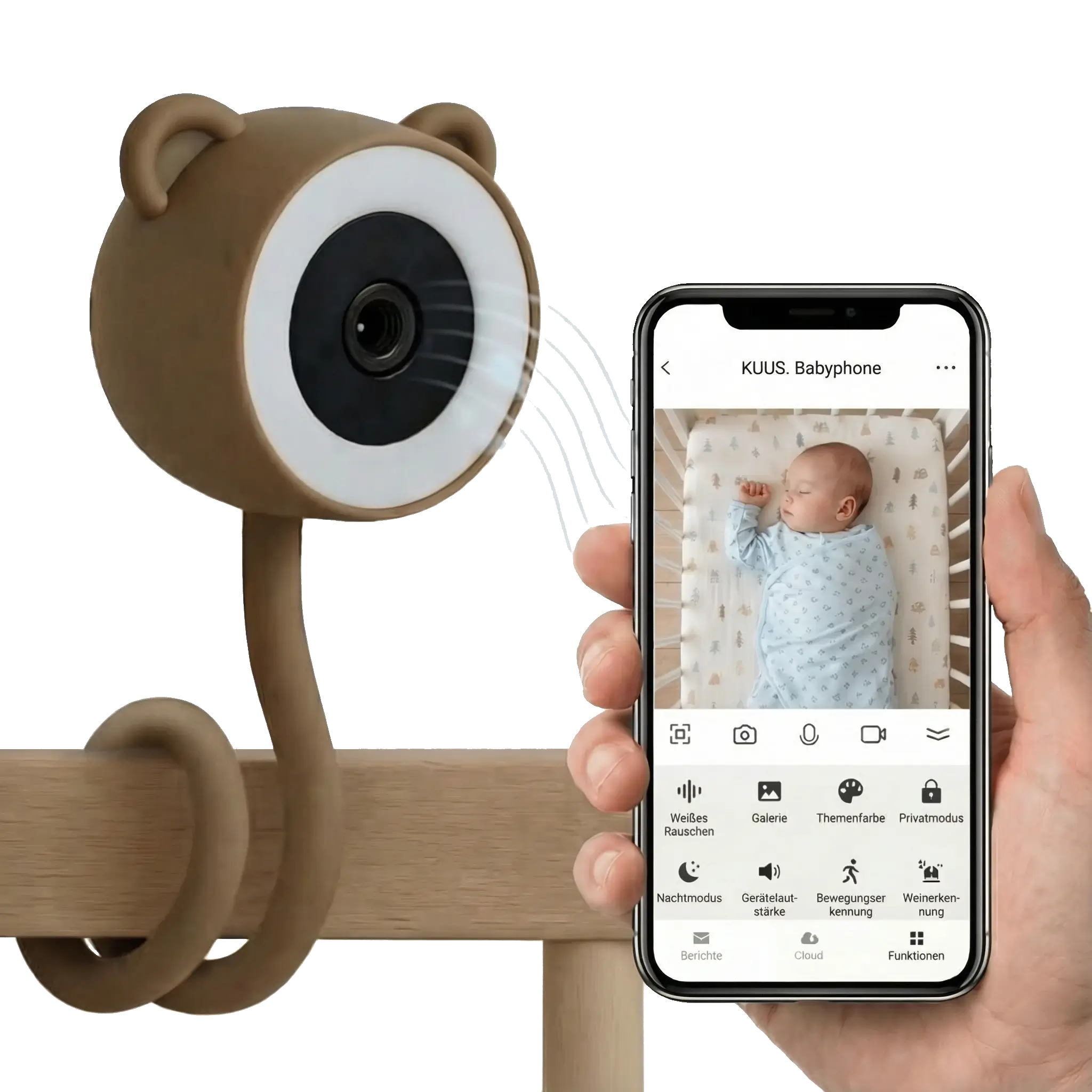 WLAN Babyphone mit Kamera, App und White Noise | KUUS BM1