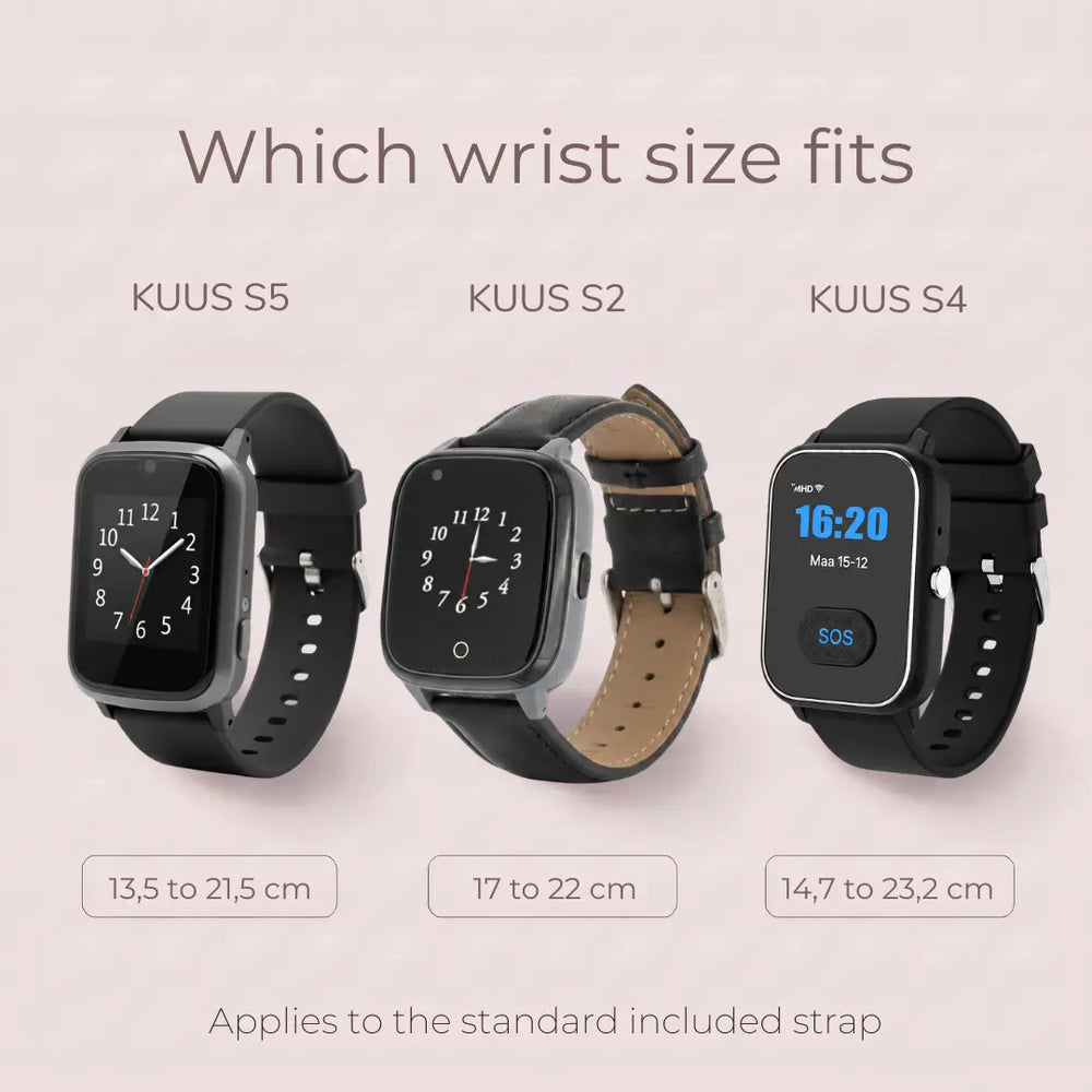 Wrist size chart for the KUUS S5