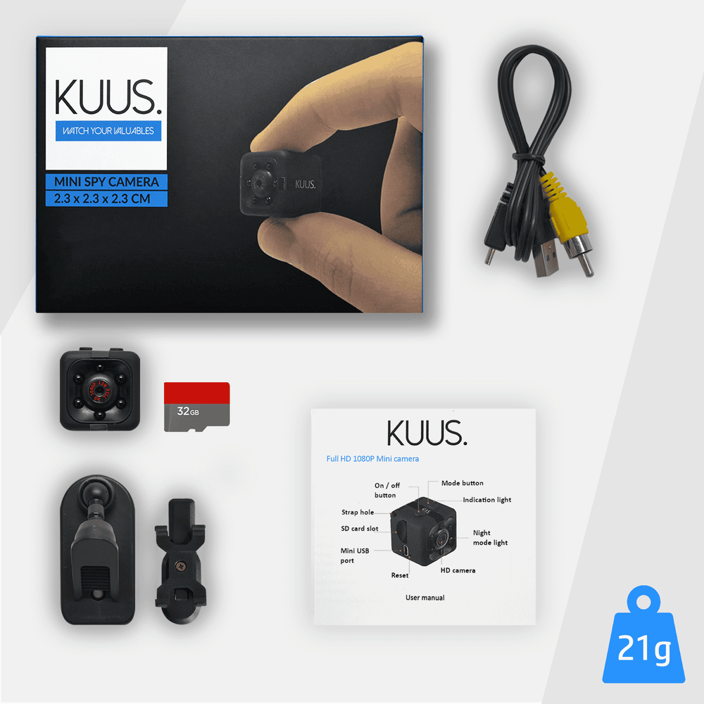 Small hidden spy camera with audio recording, view 5